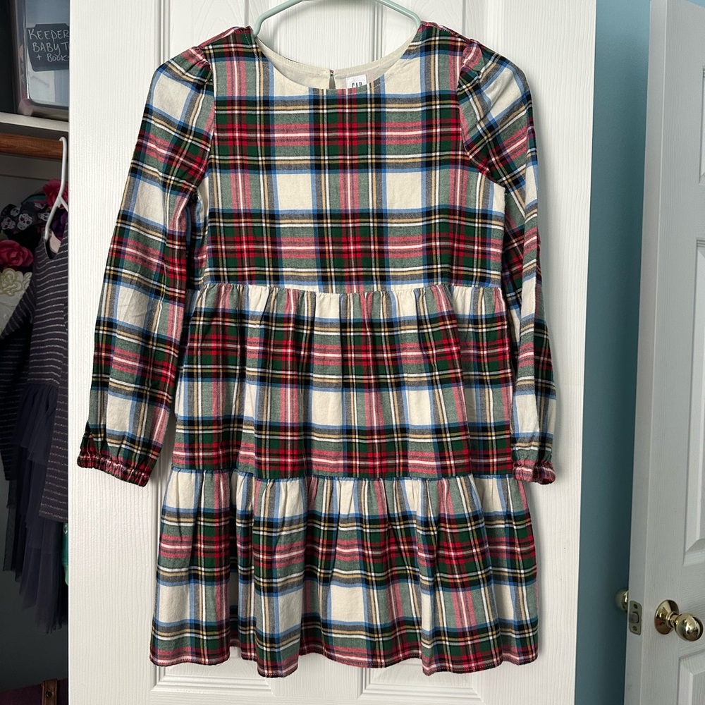 Gap Kids plaid long sleeve dress